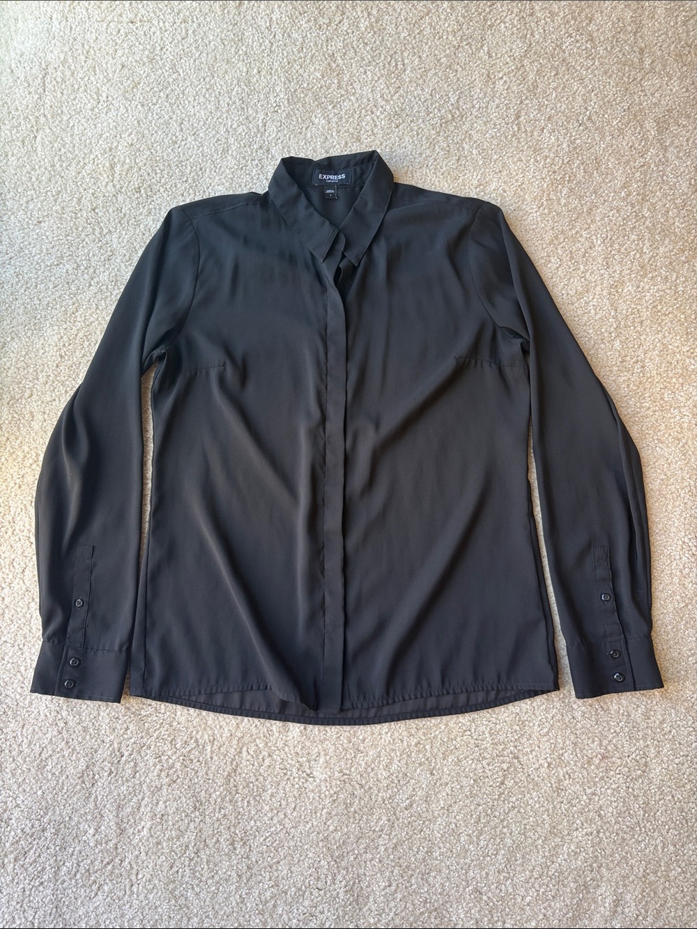 Express Women’s Black Long-Sleeve Dress Shirt